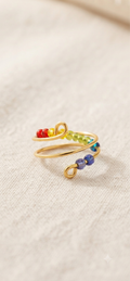 Bague anti-stress à perles mobiles colorées