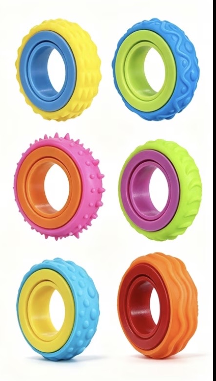 Anneau relaxant rotatif coloré – Discret & apaisant