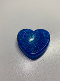 Galet sensoriel fait main paillettes bleu avec bulle