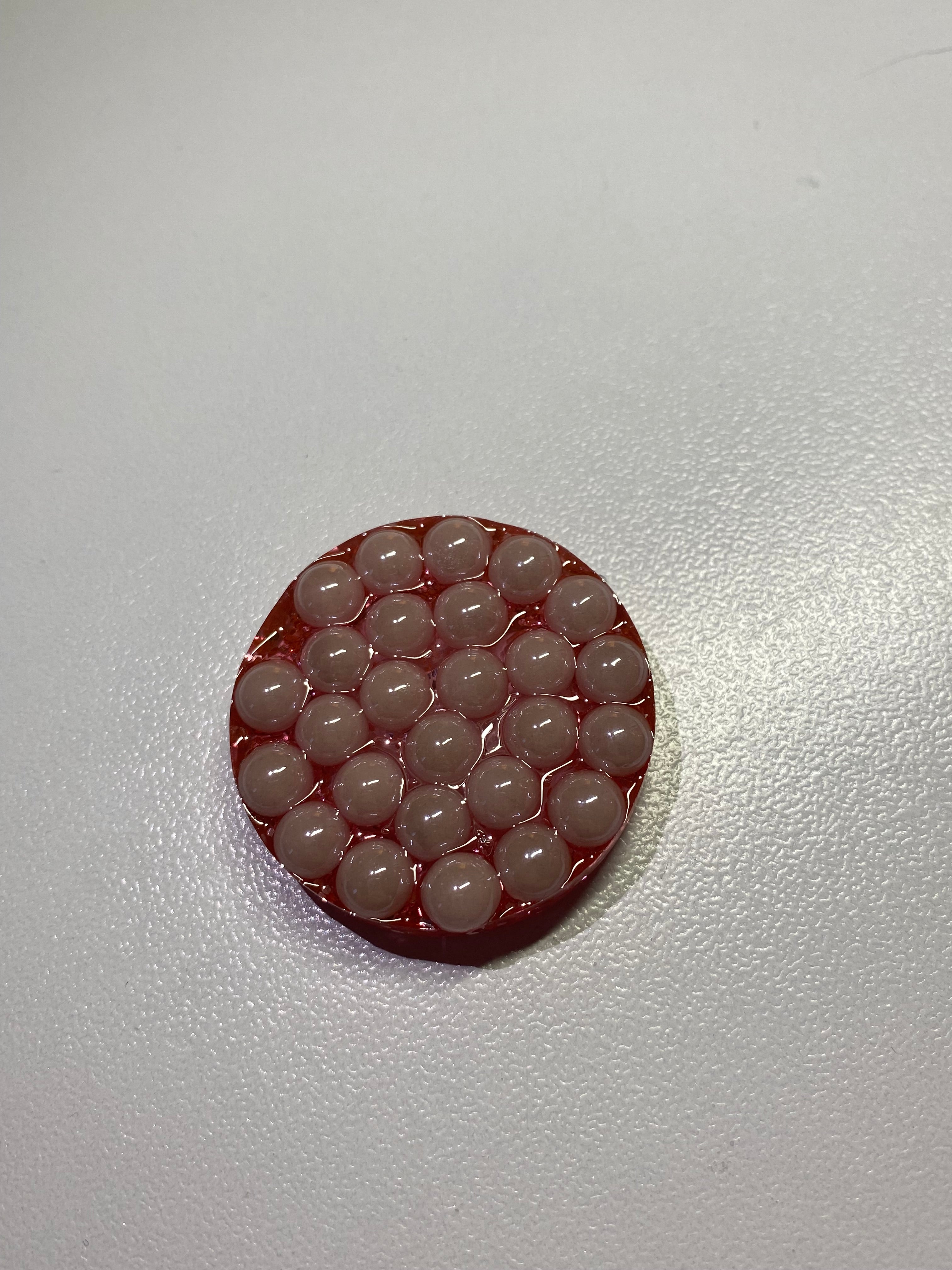 Galet sensoriel fait main paillettes rose avec perles plates