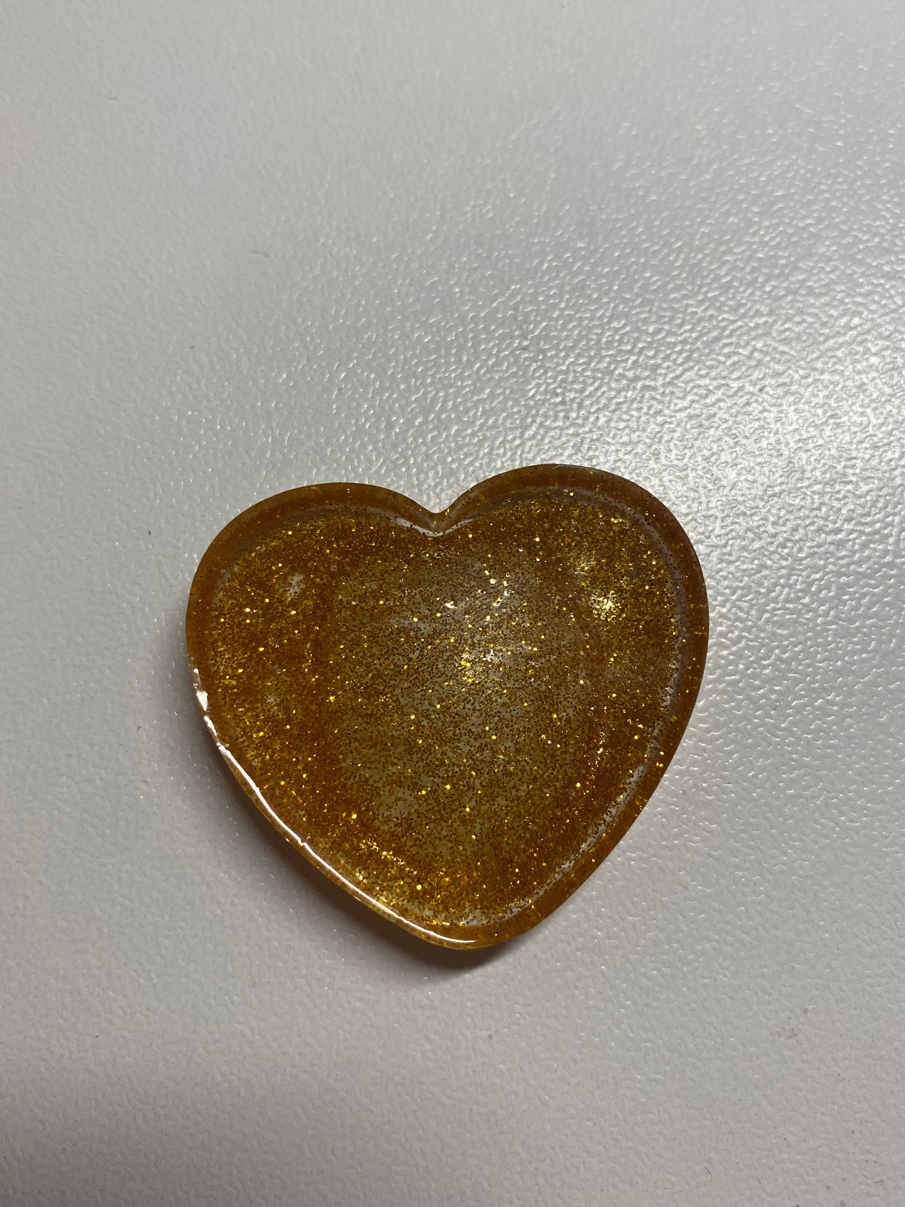 Galet sensoriel fait main paillettes doré et transparent
