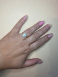 Bague ronde bleue et or pivotante anti-stress ajustable