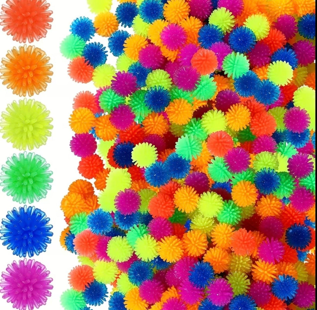 Balle à picots par 4 (couleur aléatoire) – Stimulation & anti-stress
