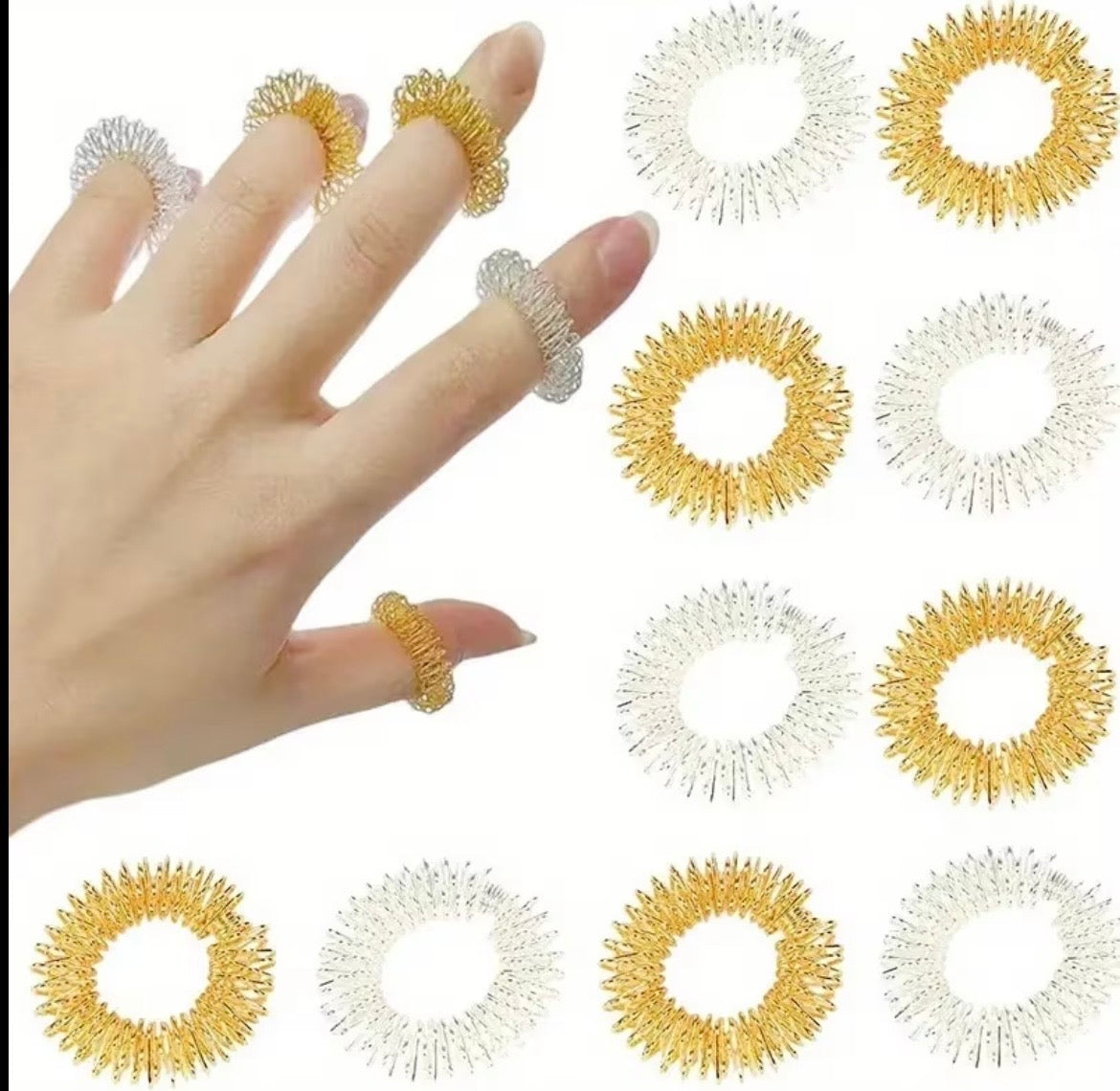 Bague de massage métallique – Stimulation & concentration