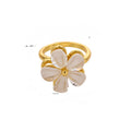 Bague fleur pailletée pivotante et anti-stress ajustable