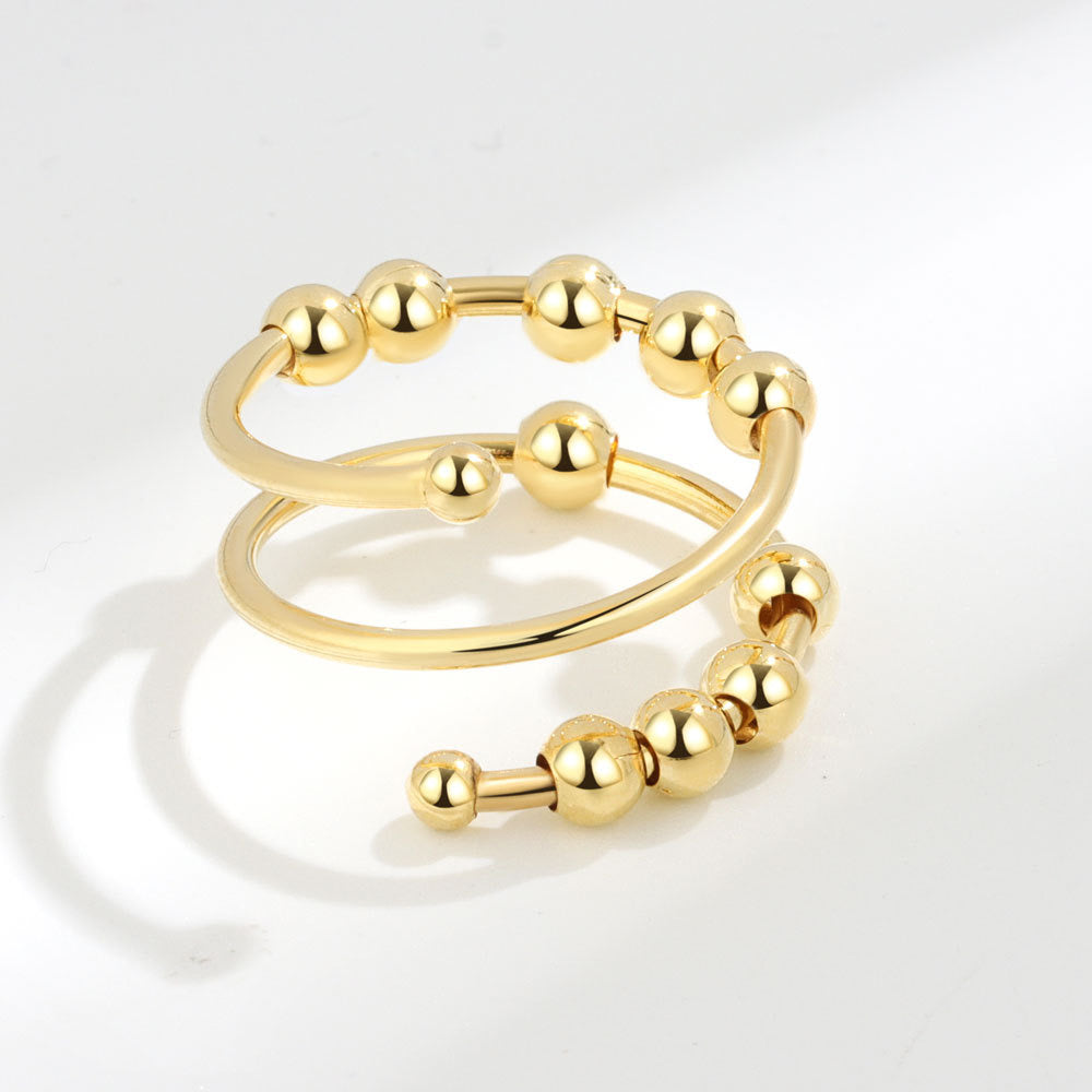Bague anti-stress à perles mobiles grand format – Discrète & apaisante