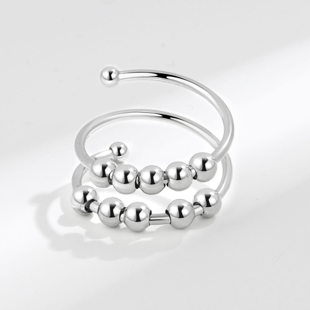 Bague anti-stress à perles mobiles grand format – Discrète & apaisante