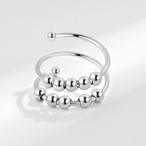 Bague anti-stress à perles mobiles grand format – Discrète & apaisante
