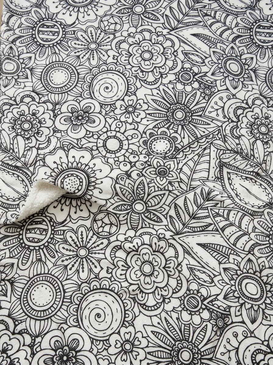 Plaid à colorier & sensoriel — 100 × 70 cm