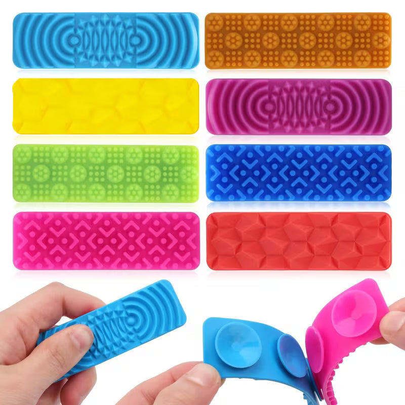 Bande sensorielle texturée en silicone avec ventouses